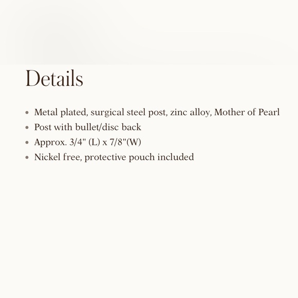 Patricia Nash Mother of Pearl Shell Earrings, NWOT - Picture 6 of 6